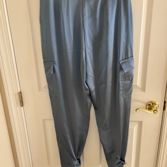 Aritzia Babaton Refined Satin Cargo Pants Slab Blue Size 10 - Picture 5 of 10